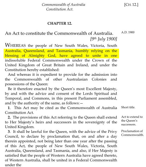 Australian Constitution Preamble