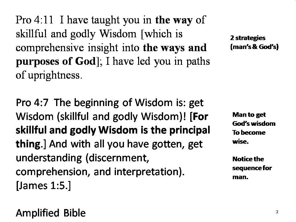 Wisdom - Downloading God's Strategy